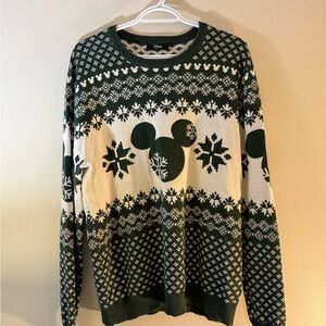 Disney Green and Cream Crewneck Sweater
